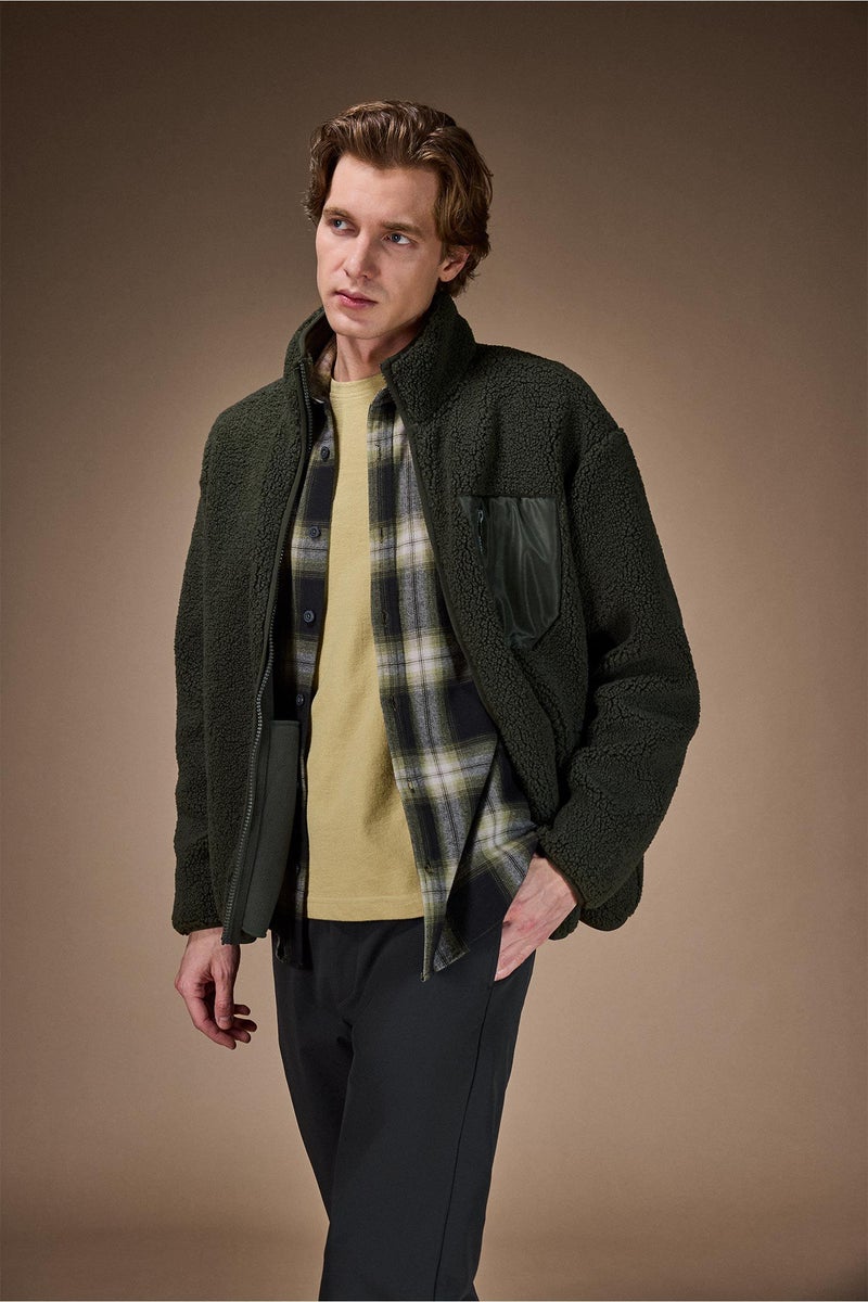 DeFacto Green Man Regular Fit Cardigan Casual - Image 3